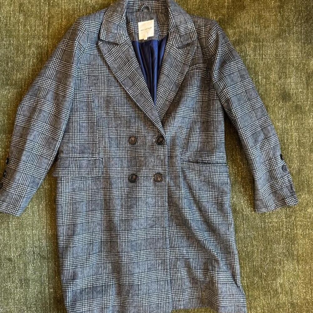 Avec-les-filles Women's Grey and Blue Coat